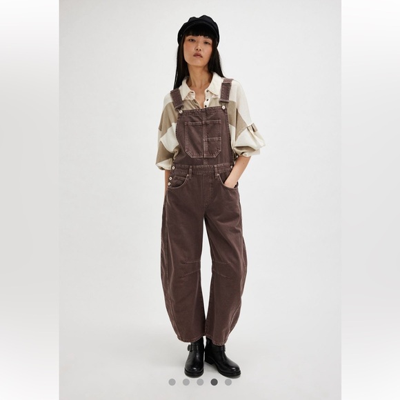 Free People We The Free Good Luck
Barrel Overalls-Chocolate Mousse-S-NWT - Picture 4 of 10